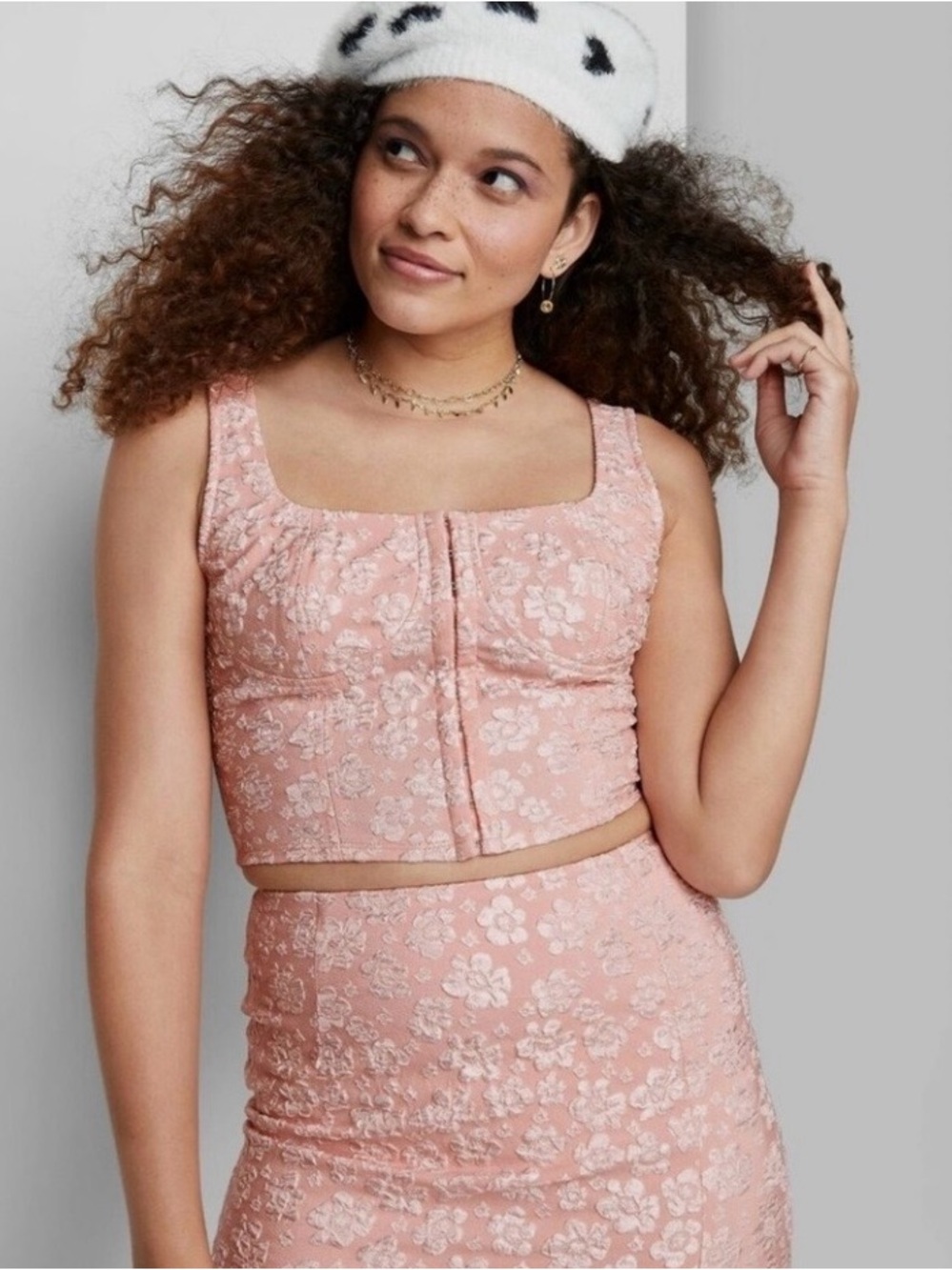 Plus Size! Blush Pink Floral Lace Crop Top! XXL